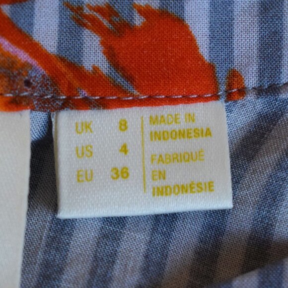 Anthropologie Maeve Lillorne Striped & Floral Button Blouse with Waist Tie - Picture 6 of 13